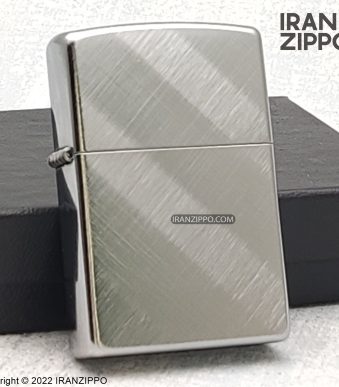 فندک زیپو مدل 28182 | نقره‌ای برس خورده | ایران زیپو